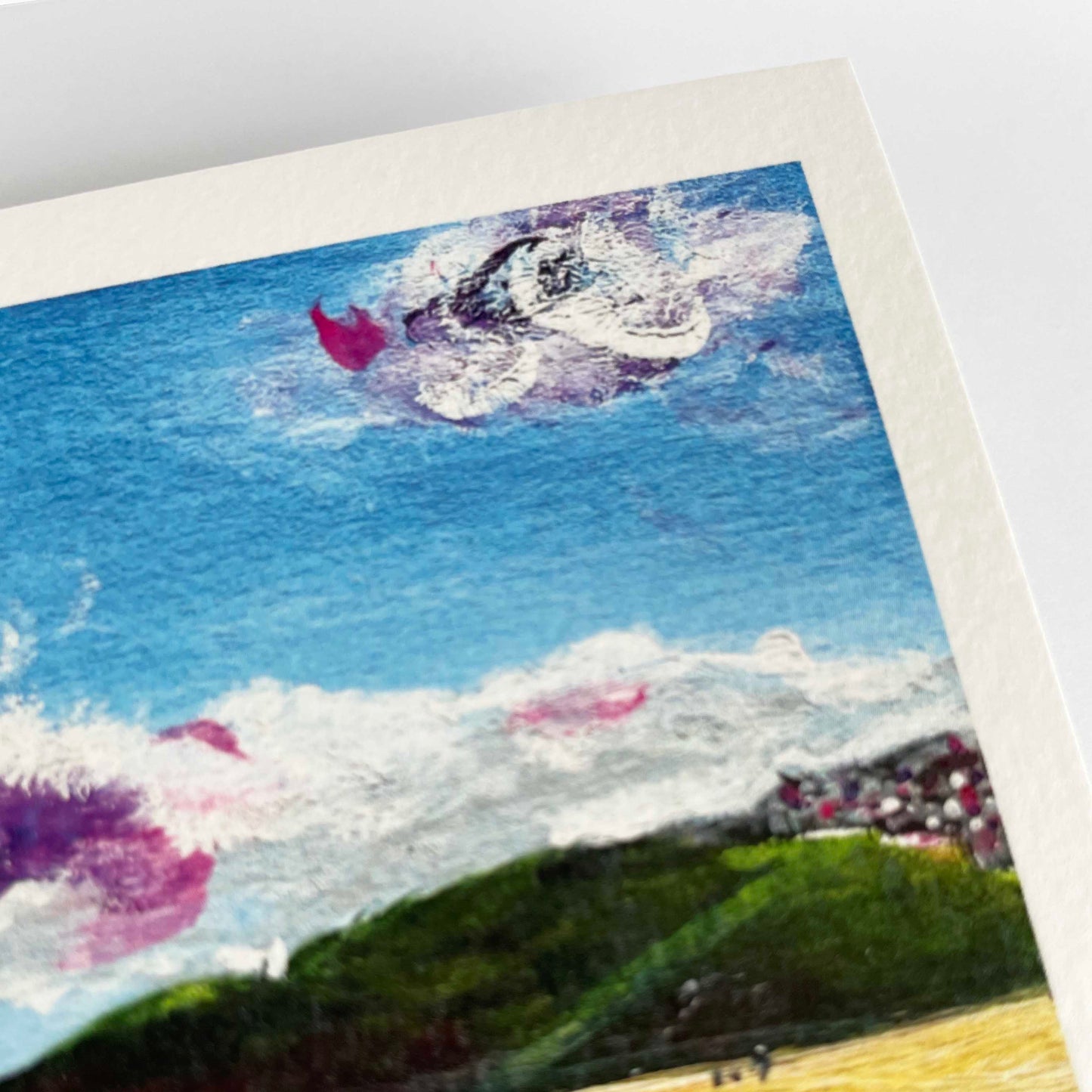 Close up of the texture of the greeting cards