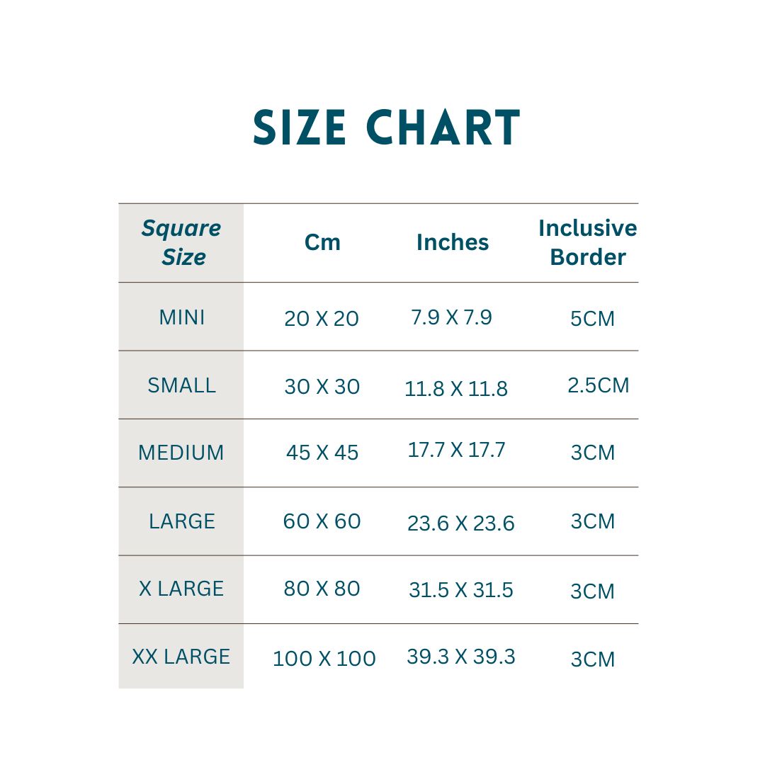 Leana Robinson Art size chart