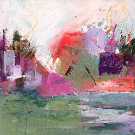 Where The Tide Lifts Abstract art with vibrant colours and brush strokes