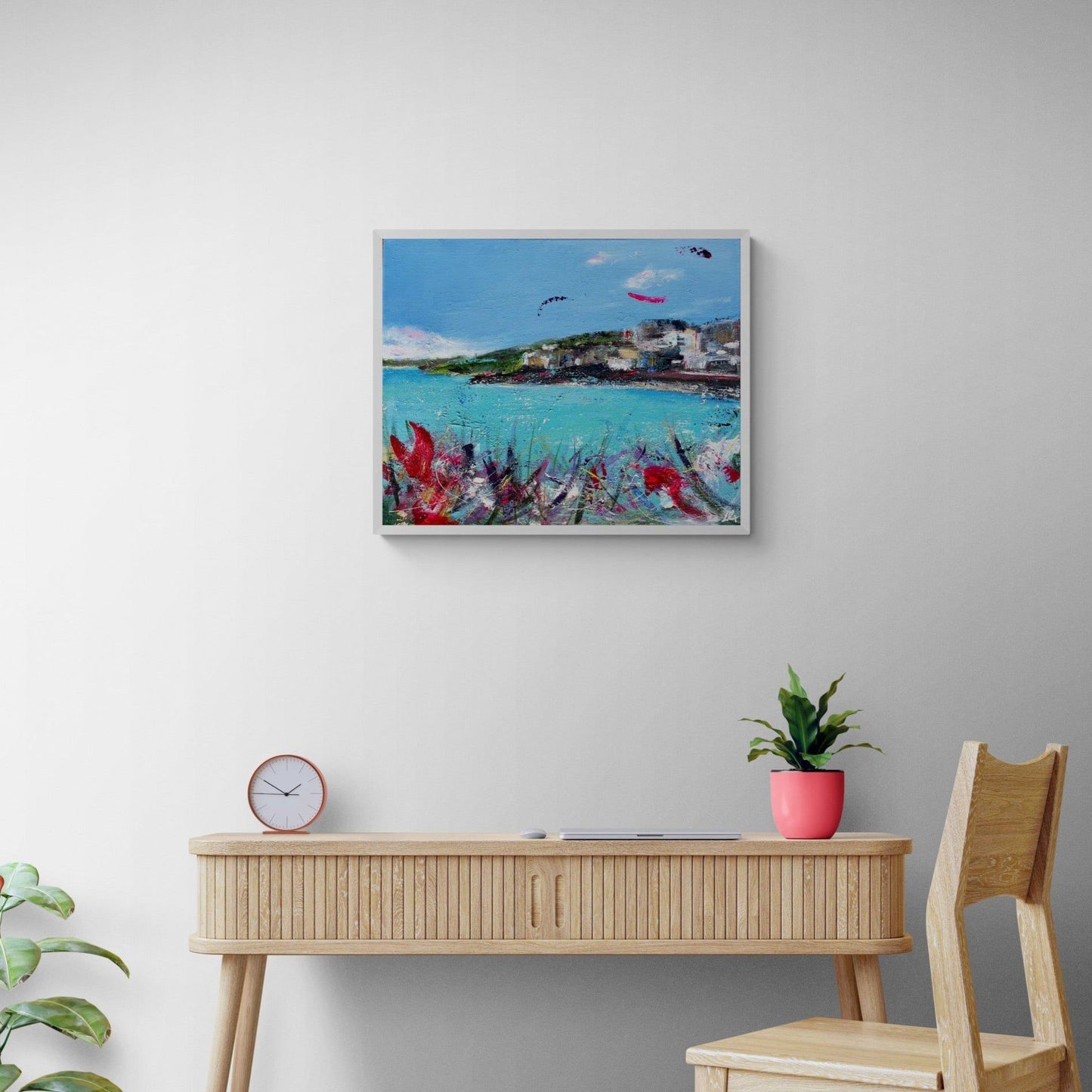 Original Acrylic Painting St Ives in Bloom in home office
