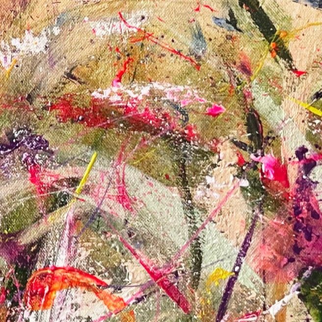 Acrylic Painting of Gunwalloe Cove in Cornwall Close Up of brush work