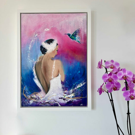 Reach for the stars - Original Ballerina Painting - Leana Robinson Art