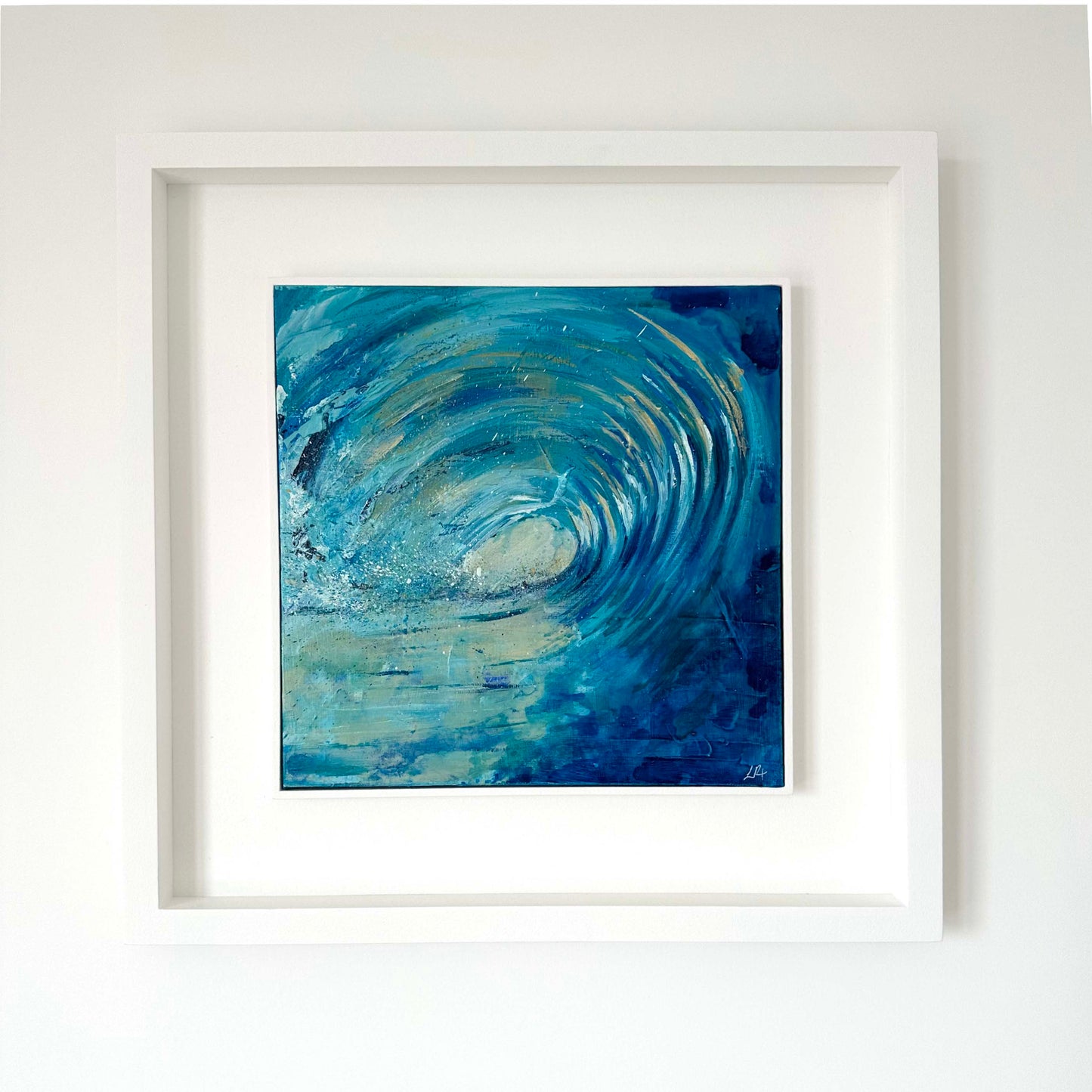 Original Barrel Wave art close up in frame