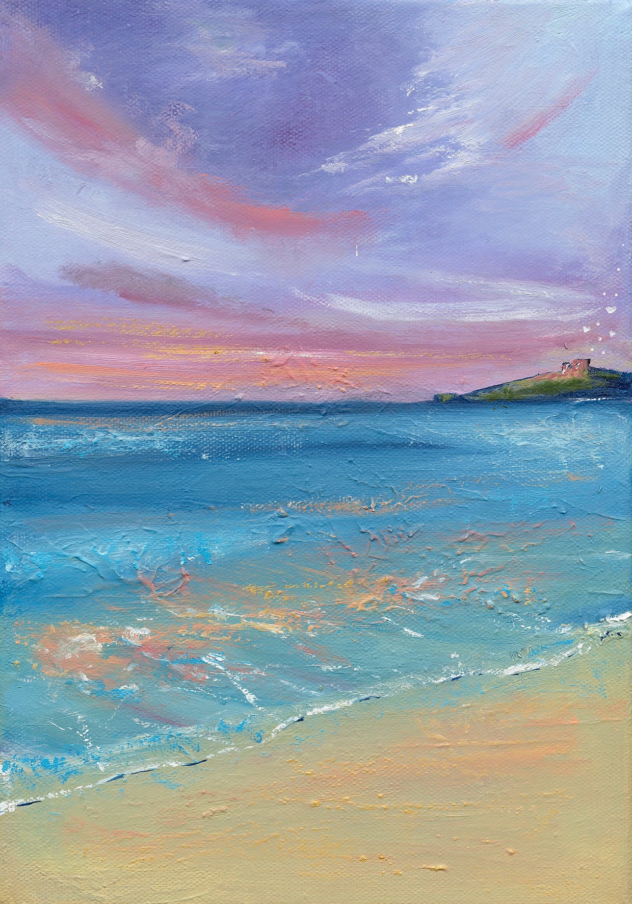 Leana Robinson Art print of the island at porthmeor beach