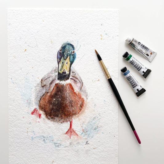 Original Watercolour Duck Painting